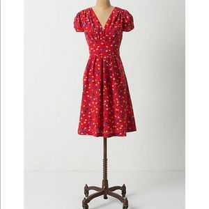 Anthropologie Karen Walker Basque Floral Dress